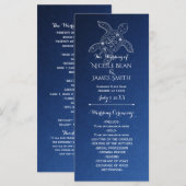 Hawaiian Sea Turtle Wit op Blauwe Strand Programma (Voorkant / Achterkant)