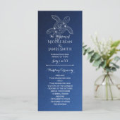 Hawaiian Sea Turtle Wit op Blauwe Strand Programma (Staand voorkant)