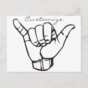 Hawaiian Shaka Brah Wave Thunder_Cove Briefkaart