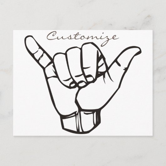 Hawaiian Shaka Brah Wave Thunder_Cove Briefkaart (Voorkant)