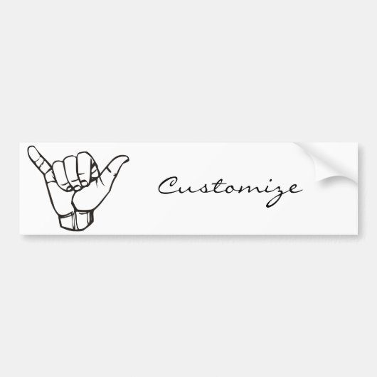 Hawaiian Shaka Brah Wave Thunder_Cove Bumpersticker (Voorkant)