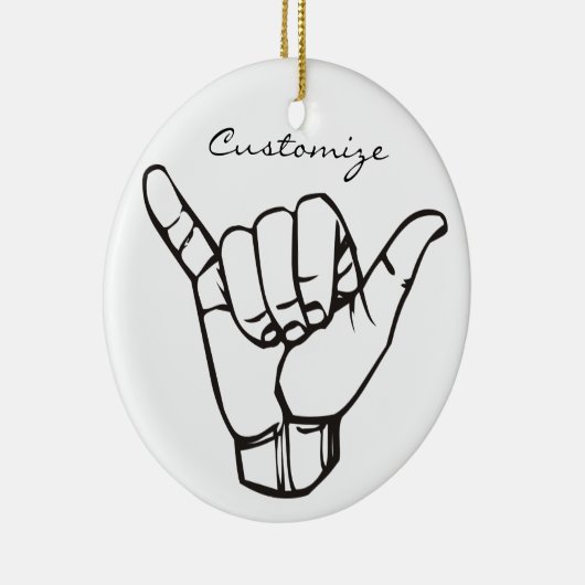 Hawaiian Shaka Brah Wave Thunder_Cove Keramisch Ornament (Rechts)