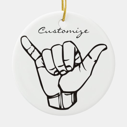 Hawaiian Shaka Brah Wave Thunder_Cove Keramisch Ornament (Voorkant)