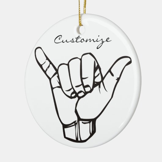 Hawaiian Shaka Brah Wave Thunder_Cove Keramisch Ornament (Links)