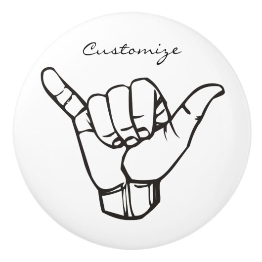 Hawaiian Shaka Brah Wave Thunder_Cove Keramische Knop (Voorkant)