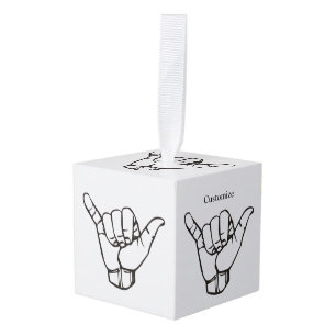 Hawaiian Shaka Brah Wave Thunder_Cove Kubus Ornament