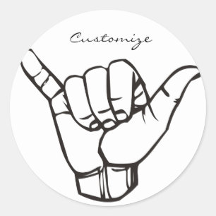 Hawaiian Shaka Brah Wave Thunder_Cove Ronde Sticker