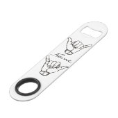 Hawaiian Shaka Brah Wave Thunder_Cove Speed Flessenopener (Voorkant Gekanteld)
