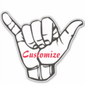 Hawaiian Shaka Brah Wave Thunder_Cove Sticker (Voorkant)