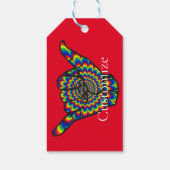 Hawaiian Shaka Psychedelic Thunder_Cove Cadeaulabel (Achterkant)