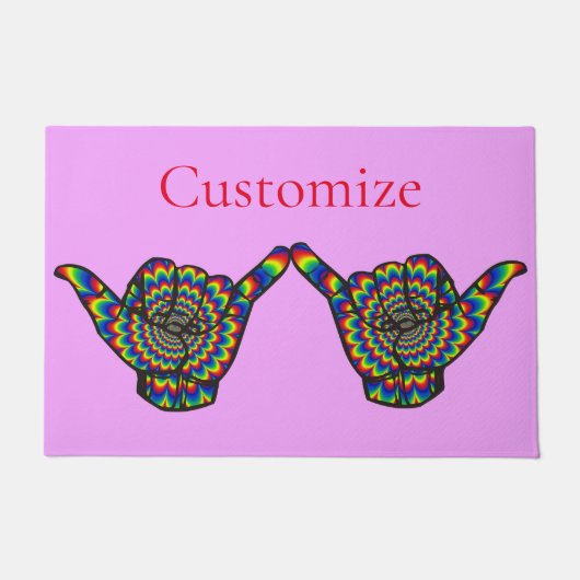 Hawaiian Shaka Psychedelic Thunder_Cove Deurmat (Voorkant)