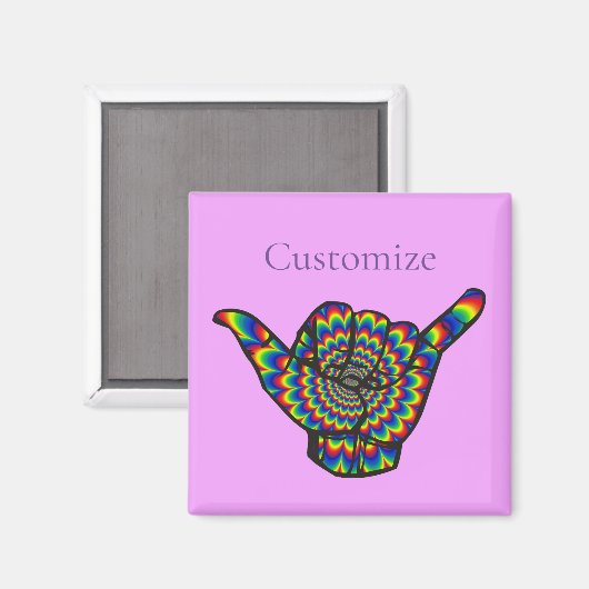 Hawaiian Shaka Psychedelic Thunder_Cove Magneet (Voorkant / Achterkant)