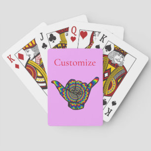 Hawaiian Shaka Psychedelic Thunder_Cove Pokerkaarten