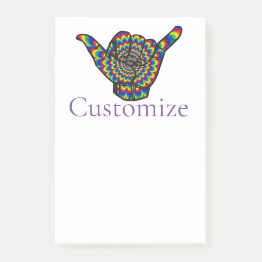 Hawaiian Shaka Psychedelic Thunder_Cove Post-it® Notes (Voorkant)