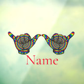 Hawaiian Shaka Psychedelic Thunder_Cove Raamsticker (Vel 3)