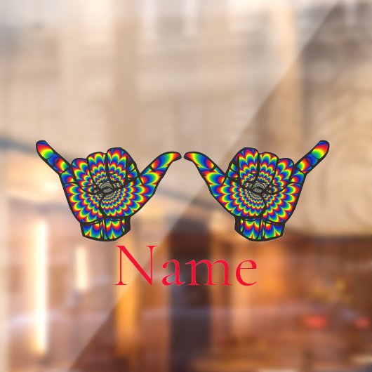 Hawaiian Shaka Psychedelic Thunder_Cove Raamsticker (Vel 2)