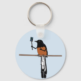 Hawaiian Shama Bird Selfie Sleutelhanger