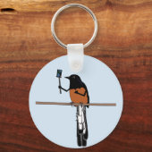 Hawaiian Shama Bird Selfie Sleutelhanger (Voorkant)