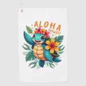 Hawaiian-Shirt Aloha Hawaii Zee Schildpad Meisje V Golfhanddoek (Voorkant)