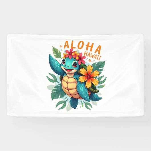 Hawaiian-Shirt Aloha Hawaii Zee Schildpad Meisje V Spandoek (Horizontaal)