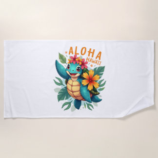 Hawaiian-Shirt Aloha Hawaii Zee Schildpad Meisje V Strandlaken