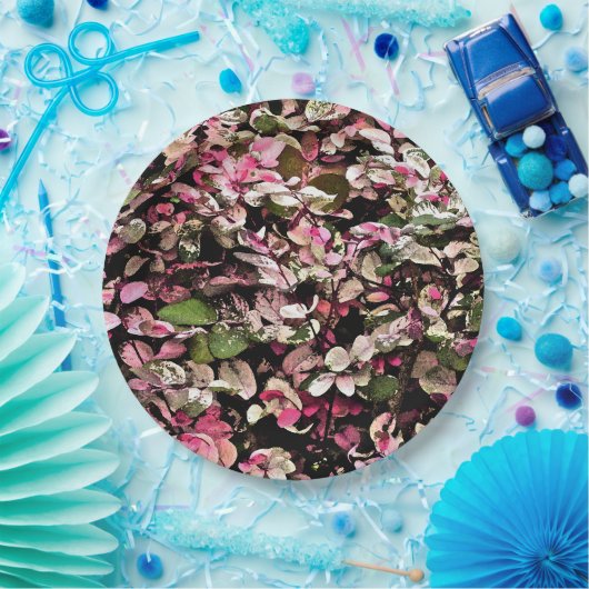 "HAWAIIAN SNOWBUSH PLANT/ROZE, GROEN EN WIT PAPIEREN BORDJE (Feest)