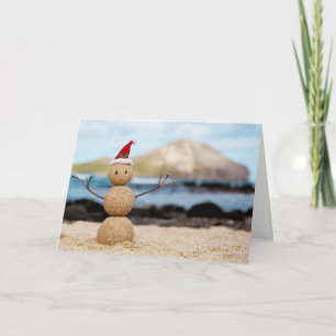 Hawaiian Snowman Christmas Kaart