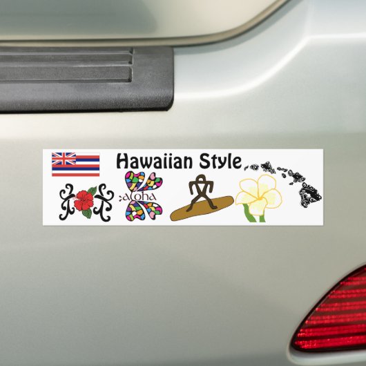 Hawaiian Style bumper sticker (Op auto)
