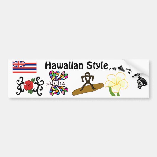 Hawaiian Style bumper sticker (Voorkant)