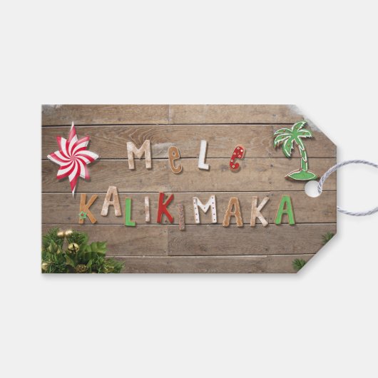 Hawaiian Style Gingerbrood Greeting Cadeaulabel (Voorkant (Horizontaal))