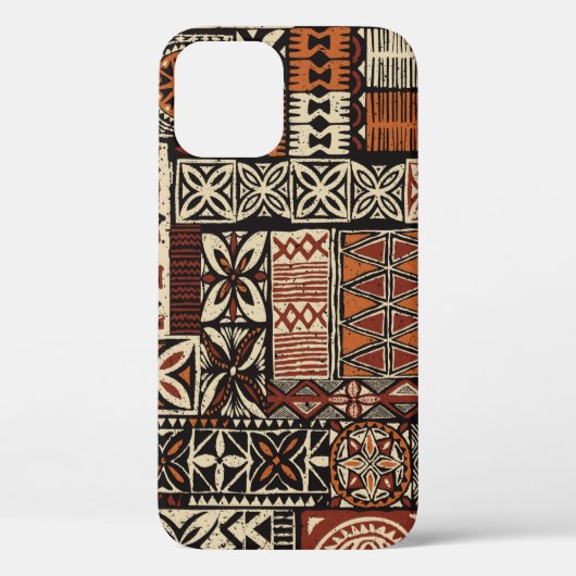 Hawaiian style tapa tribal fabric abstract patchwo Case-Mate iPhone case (Achterkant)