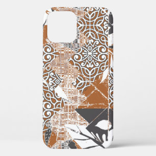 Hawaiian style tapa tribal fabric abstract patchwo iPhone 12 hoesje