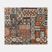 Hawaiian style tapa tribal fabric abstract patchwo fleece deken (Voorkant (Horizontaal))