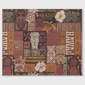 Hawaiian style tribal patroon fabric patchwork abs cadeaupapier (Vlak)