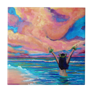 Hawaiian Sunrise Aloha Kakahiaka Ceramic Tegel Tegeltje