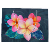 Hawaiian Sunrise Plumeria Grand sac cadeau (Dos)
