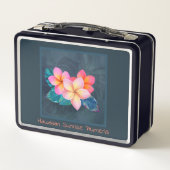 Hawaiian Sunrise Plumeria Retro Lunch Box (Achterkant)