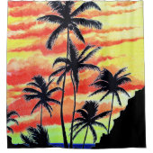 Hawaiian Sunset Coco Palms Douchegordijn (Voorkant)