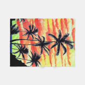 Hawaiian Sunset Coco Palms Fleece Deken (Voorkant (Horizontaal))