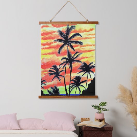 Hawaiian Sunset Coco Palms Hangend Wandkleed (Slaapkamer)