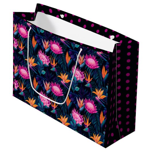 Hawaiian Sunset Glow : Sac cadeau Protea (Devant Angle)