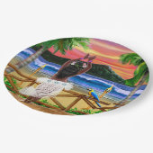 Hawaiian Sunset Hula Dancer Papieren Bordje (Gekanteld)