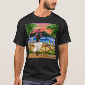 Hawaiian Sunset Hula Dancer T-shirt (Voorkant)