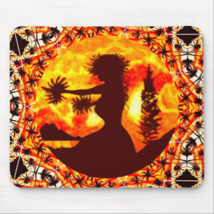 Hawaiian Sunset Hula Palms Muismat