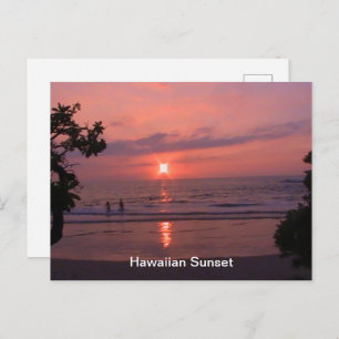 Hawaiian Sunset Ocean Beach Feestdagenkaart