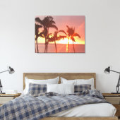 Hawaiian Sunset Photo Stretted Canvas Print (Insitu (Slaapkamer))
