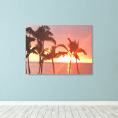 Hawaiian Sunset Photo Stretted Canvas Print (Insitu (Houten vloer))