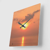 Hawaiian Sunset Wall Clock Vierkante Klok (Hoek)
