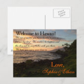 Hawaiian Sunset Wedding Welkom Tas Opmerking Briefkaart (Voorkant / Achterkant)