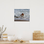 Hawaiian Surfer duikt in Poster (Keuken)